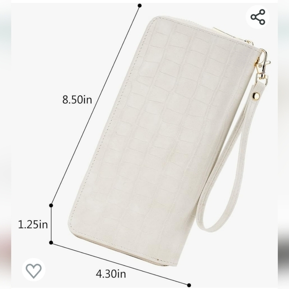 WOZEAH RFID Blocking PU Leather Zip Around Wallet Clutch Faux Snake Cuban Sand - Picture 12 of 12